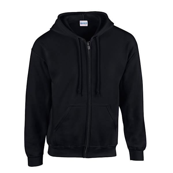 Gildan Mens Heavy Blend Full Zip Hoodie XXL Svart Black XXL