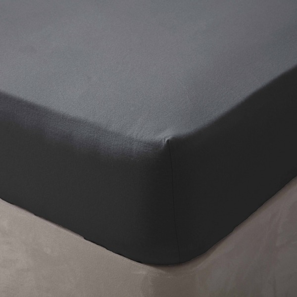Belledorm Borstad Bomull Dra-på-lakan Dubbel Charcoal Charcoal Double