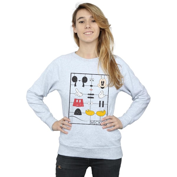 Disney Dam/Damer Mickey Mouse Construction Kit Sweatshirt M Heather Grey M