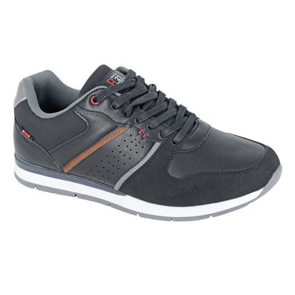R21 Herr Kontrast Detalj Snörskor Tränare 12 UK Svart Black 12 UK