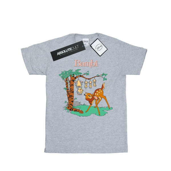 Disney Girls Bambi Tilted Up Cotton T-Shirt 5-6 Years Sports Gr Sports Grey 5-6 Years