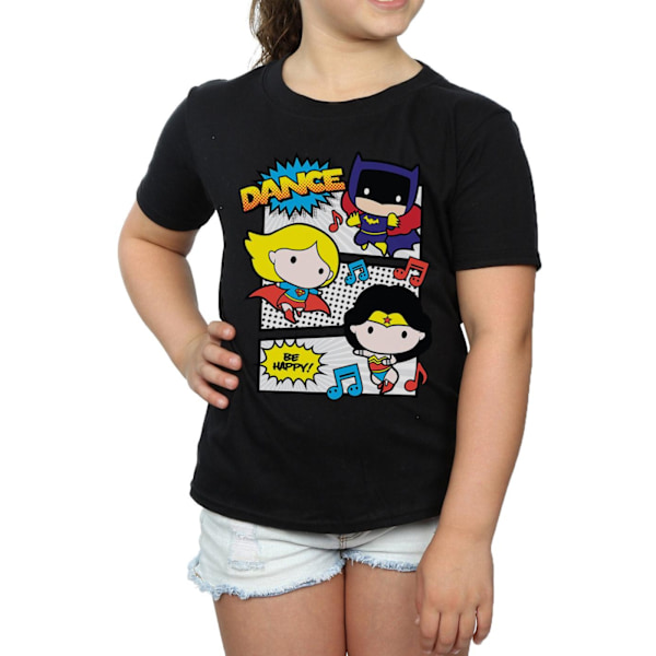 DC Comics Girls Chibi Super Friends Dance Bomull T-shirt 9-11 år Black 9-11 Years