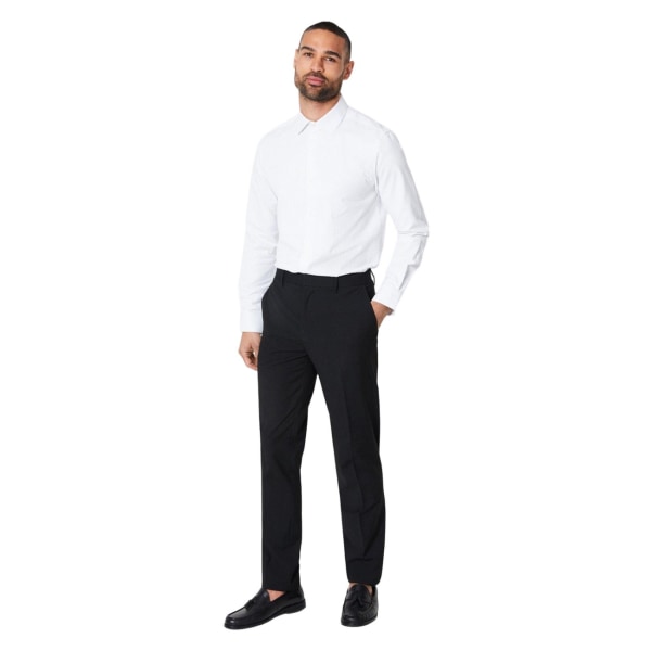 Burton Herr Fine Stripe Easy-Iron Slim Formal Shirt 15in Vit White 15in