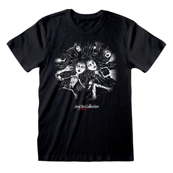 Junji-Ito Unisex krypande T-shirt för vuxna S Svart/Vit Black/White S