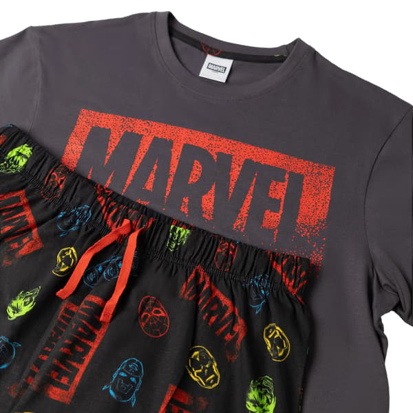 Marvel Avengers Herr Logotyp Kortärmad Lång Pyjamas Set XL Mult Multicoloured XL