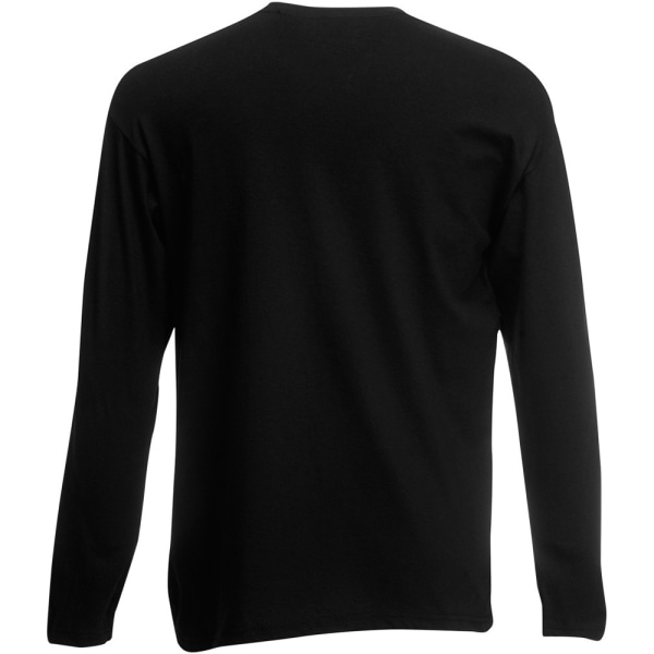 Fruit Of The Loom Mens Valueweight Crew Neck Long Sleeve T-Shir Black XL