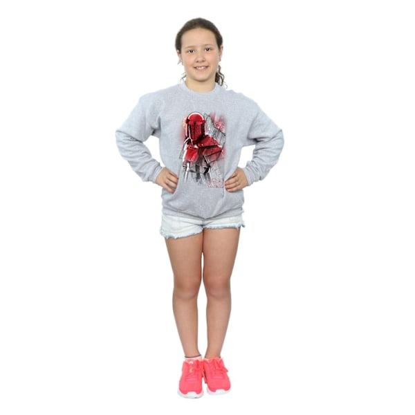 Star Wars Girls The Last Jedi Praetorian Guard Borstad Sweatshirt Sports Grey 7-8 Years