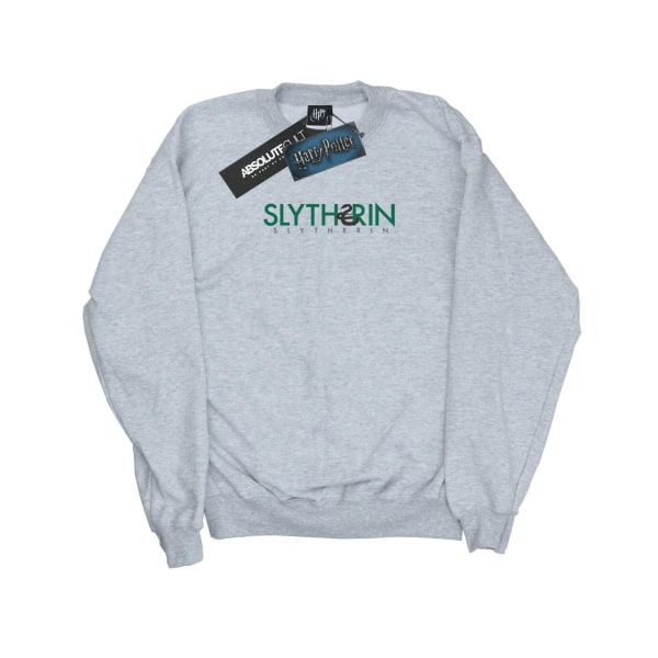 Harry Potter Herr Slytherin Text Sweatshirt XL Sports Grey Sports Grey XL
