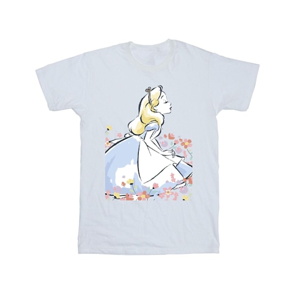 Disney Herr Alice In Wonderland Sketch Flowers T-Shirt XL Vit White XL