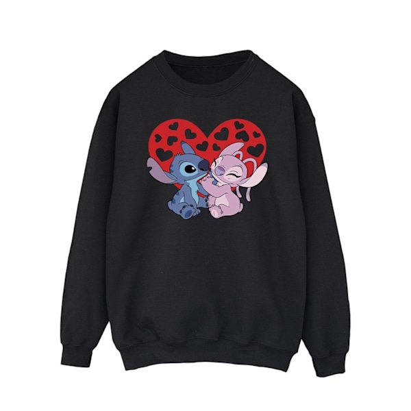 Disney Herr Lilo & Stitch Hjärtan Sweatshirt M Svart Black M