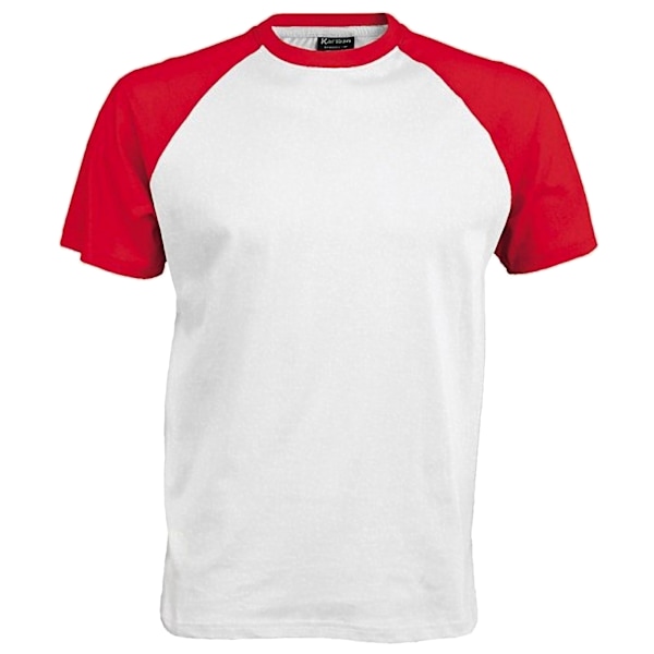 Kariban Herr Kortärmad Baseball T-Shirt S Vit/Röd White/Red S
