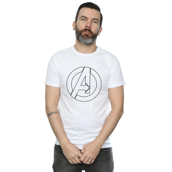 Avengers Assemble Logo T-shirt för män L Vit White L
