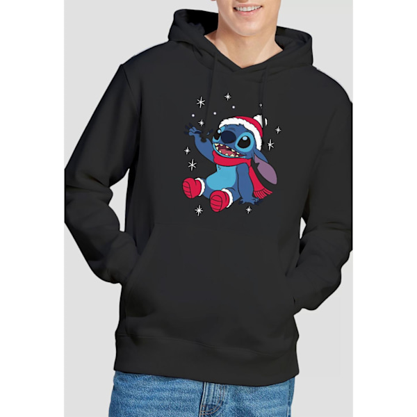 Lilo & Stitch Herr Snöflinga Jul Huvtröja L Svart Black L