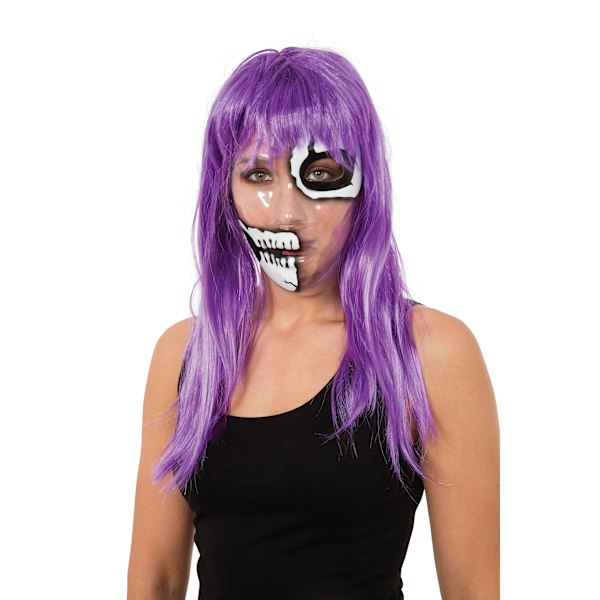 Bristol Novelty Unisex Transparent 50/50 Skelettmask En Storlek Transparent/White/Black One Size