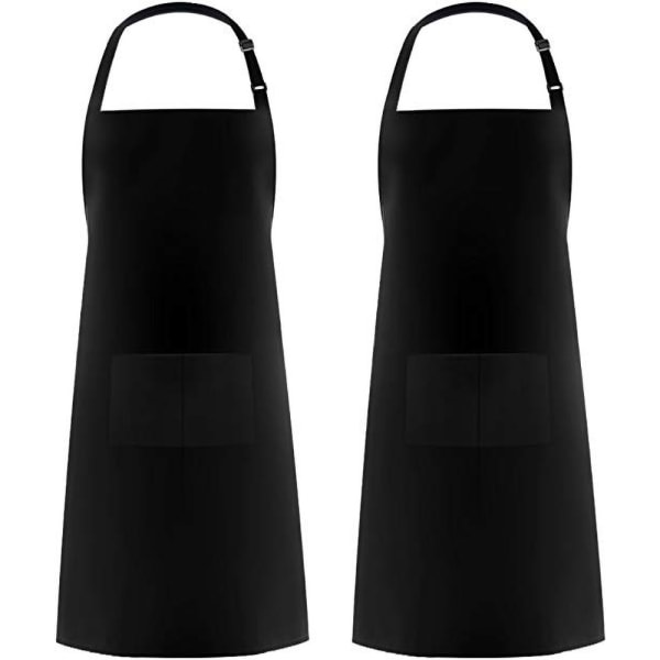 Bullet Reeva bomullsförkläde (2-pack) 65 x 90 cm Solid Black Solid Black 65 x 90 cm