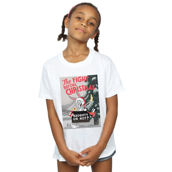 Looney Tunes Girls The Fight Before Christmas Bomull T-shirt 12 White 12-13 Years