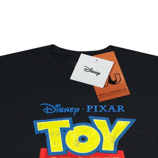 Toy Story Dam/Dam Nödställd Logotyp Pojkvän T-shirt L Bla Black L