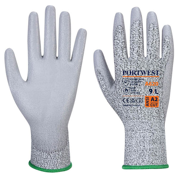 Portwest Unisex Adult A620 LR PU Palm Cut Resistant Gloves XL G Grey XL