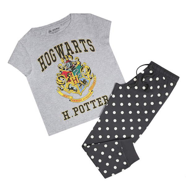 Harry Potter Dam/Dam Hogwarts Lång Pyjamas Set L Blå/Vit Blue/White L