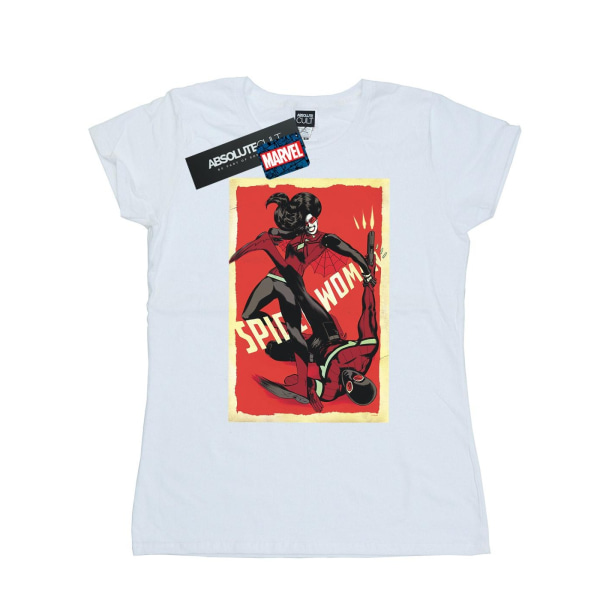 Marvel Womens/Ladies Spider-Woman Fight T-shirt i bomull S Vit White S