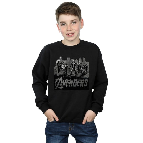 Marvel Boys Avengers Mono Team Art Sweatshirt 9-11 år Svart Black 9-11 Years