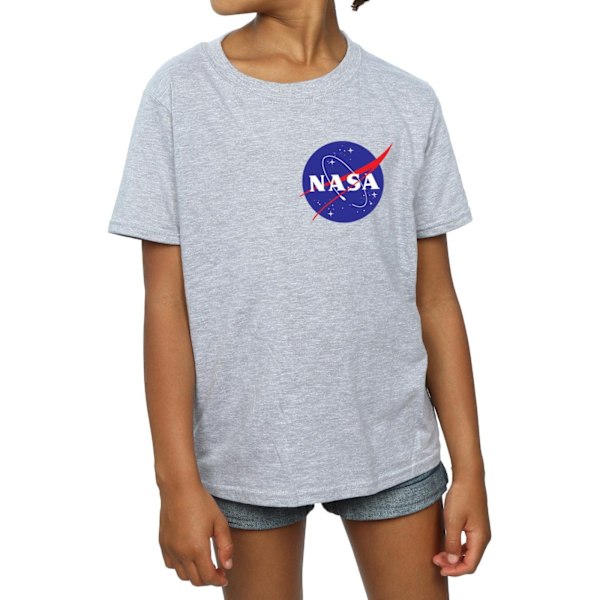 NASA Girls Classic Insignia Chest Logo Bomull T-shirt 9-11 år Sports Grey 9-11 Years