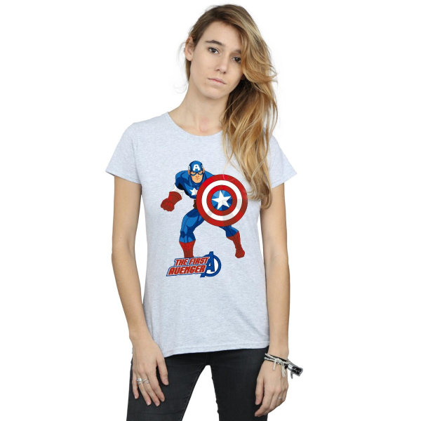 Captain America Womens/Ladies The First Avenger T-shirt L Sport Sports Grey L