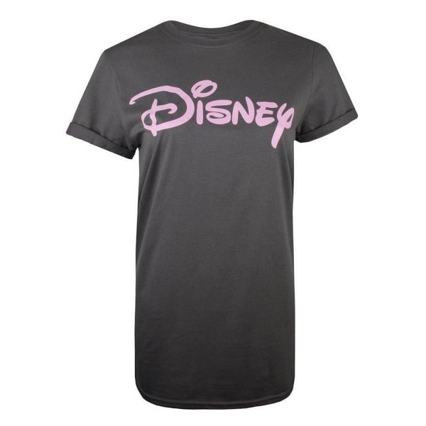 Disney T-shirt med logotyp för dam/dam S Charcoal Charcoal S