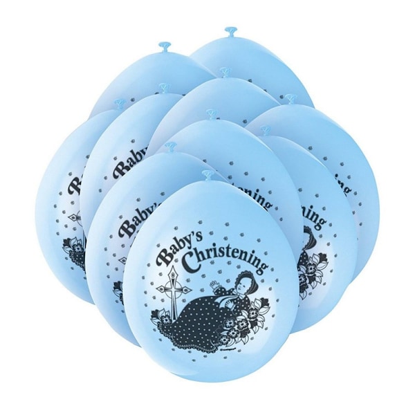 Unika latexballonger för dop (10-pack) One Size B Blue/Black One Size