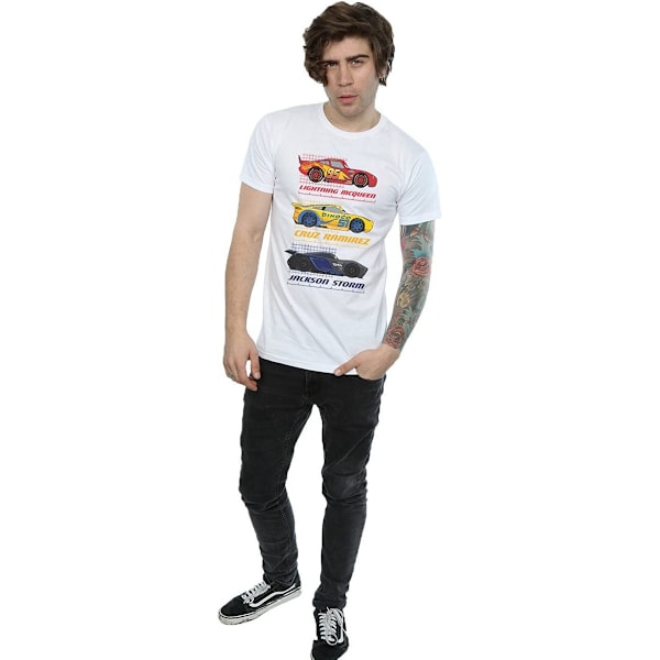 Cars Herr Racer Profil Bomull T-shirt 3XL Vit White 3XL