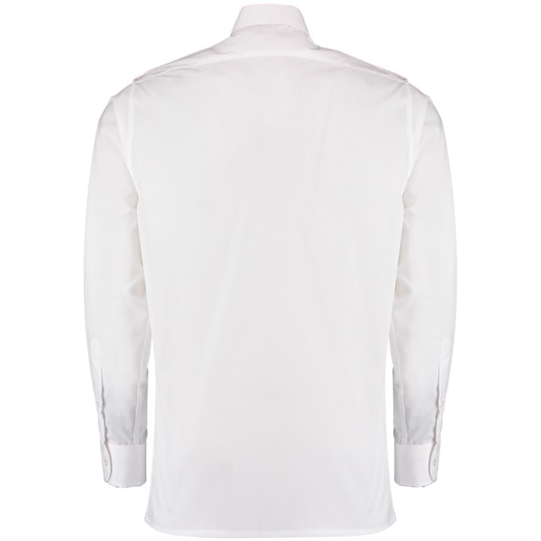 Kustom Kit Herr Långärmad Pilot Skjorta 15 Vit White 15