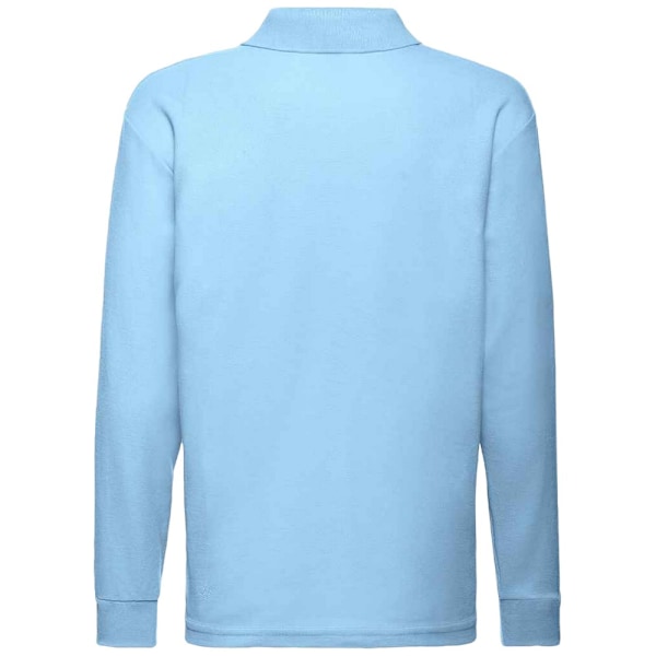 Fruit Of The Loom Barn/Barnkläder Långärmad Pique Poloskjorta 9 Sky Blue 9-11 Years