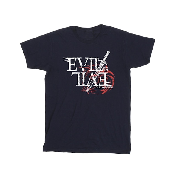 Netflix The Witcher Evil Is Evil T-shirt XXL Marinblå Navy Blue XXL