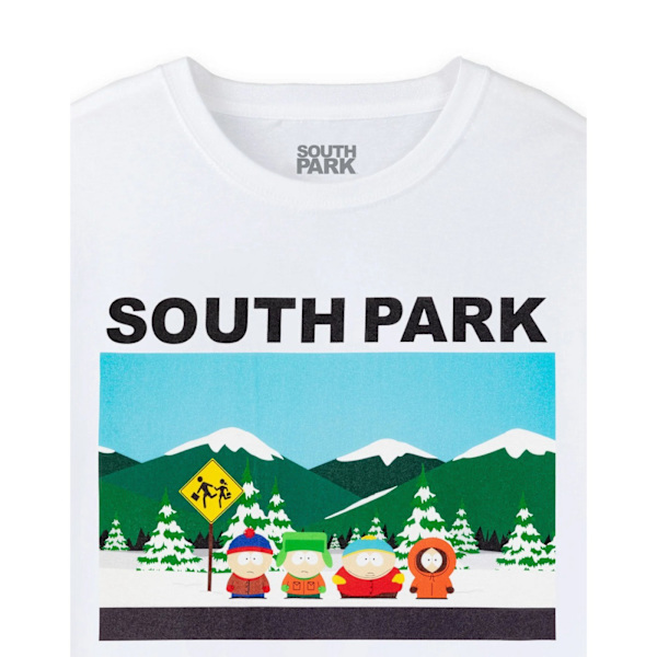 South Park Classic Scene T-shirt för män, S, vit White S