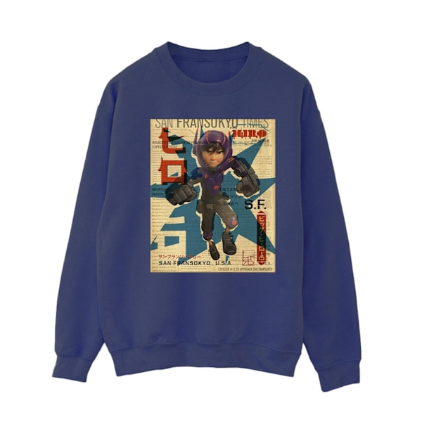 Disney Dam/Kvinnor Big Hero 6 Baymax Hiro Tidnings-Sweatshirt Navy Blue S