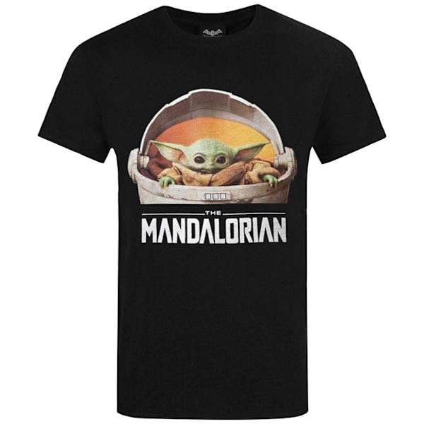 Star Wars: The Mandalorian T-shirt för män med Baby Yoda, M, svart Black M