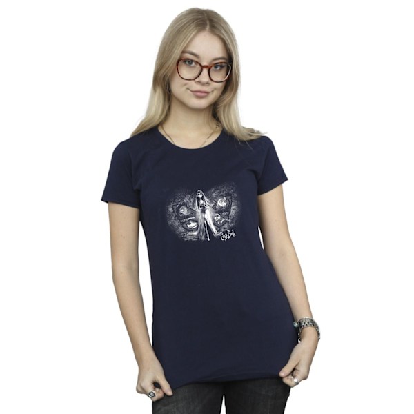 Corpse Bride Dam/Damer Emily Butterfly Bomull T-shirt XL Marinblå Navy Blue XL