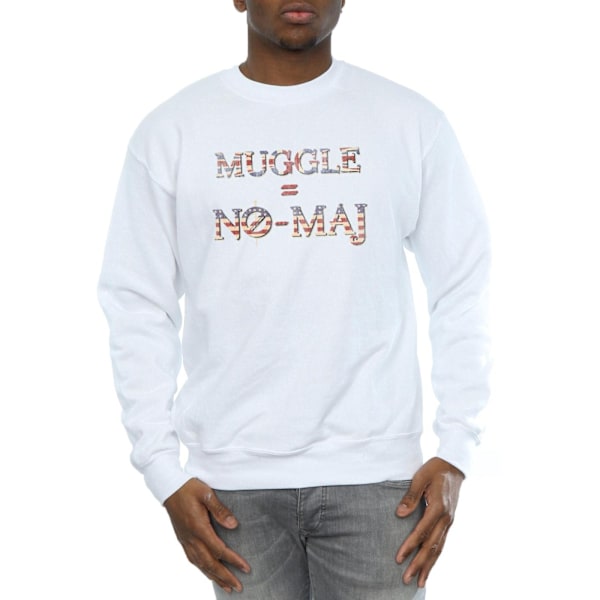 Fantastiska vidunder Mäns No Muggle No Maj Sweatshirt 3XL Vit White 3XL