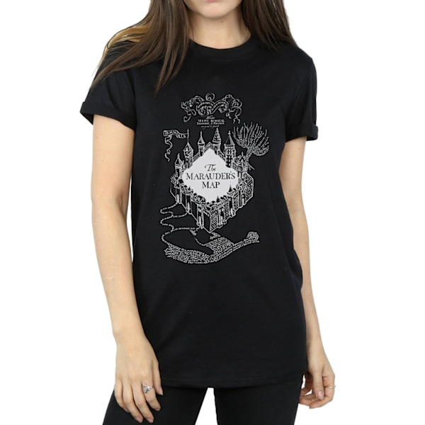 Harry Potter Dam/Damer The Marauder´s Map Bomull Boyfriend Black 3XL