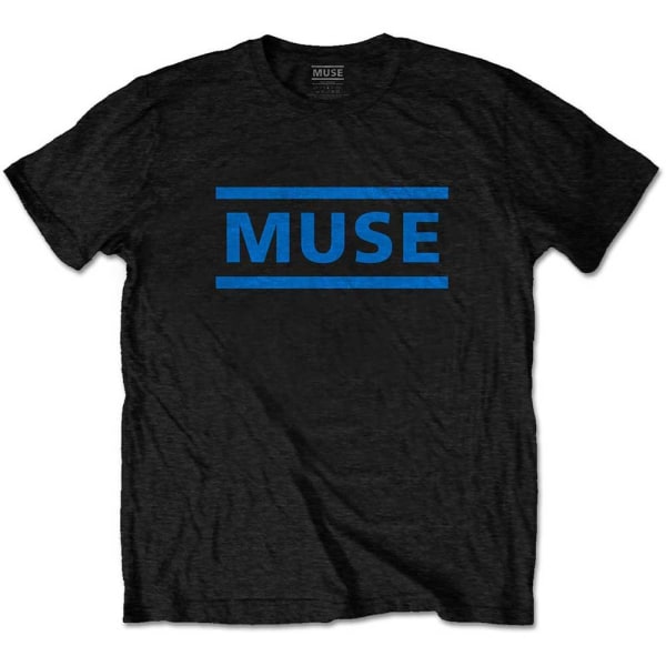 Muse Unisex Vuxen Logo Bomull T-shirt XL Svart/Mörkblå Black/Dark Blue XL