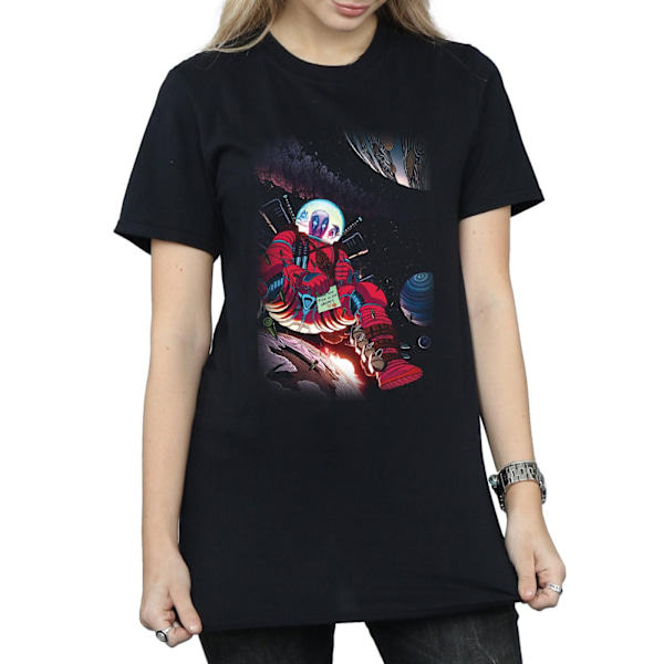 Marvel Womens/Ladies Deadpool Astronaut Bomull Boyfriend T-Shir Black XL