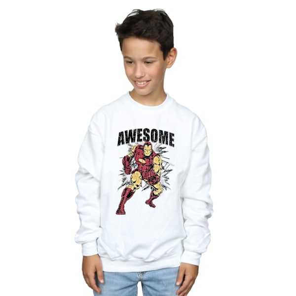 Marvel Boys Awesome Iron Man Sweatshirt 5-6 år Vit White 5-6 Years