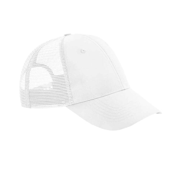 Beechfield Unisex Vuxen 6 Panel Återvunnen Trucker Cap En Storlek W White One Size