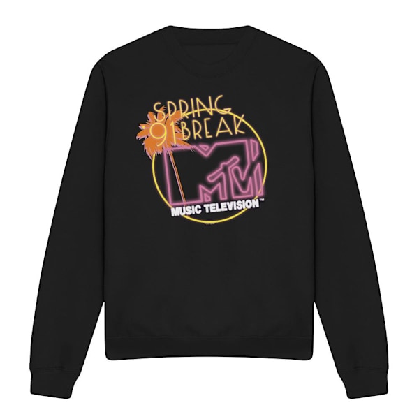 MTV Unisex Vuxen Spring Break ´91 Neon Sign Sweatshirt XL Svart Black XL