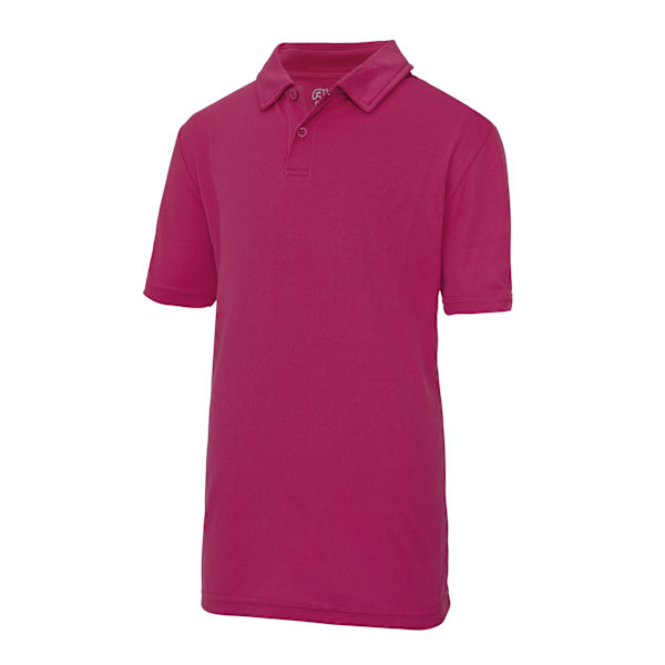 Just Cool Kids Unisex Sports Polo Plain Shirt (2-pack) 12-13 Hot Pink 12-13 Years