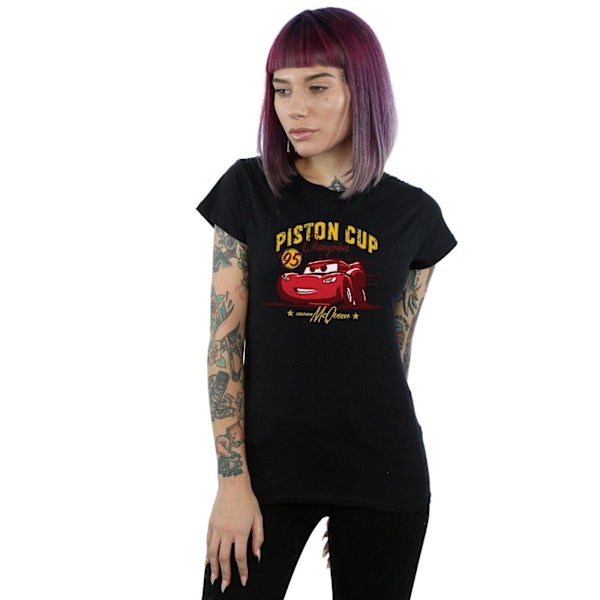 Disney Dam/Kvinnor Bilar Piston Cup Champion Bomull T-shirt L Black L
