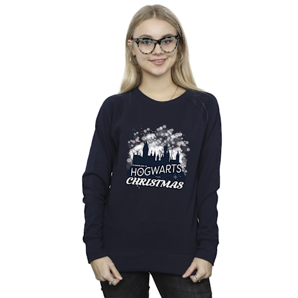 Harry Potter Dam/Damer Hogwarts Jultröja L Marinblå Navy Blue L