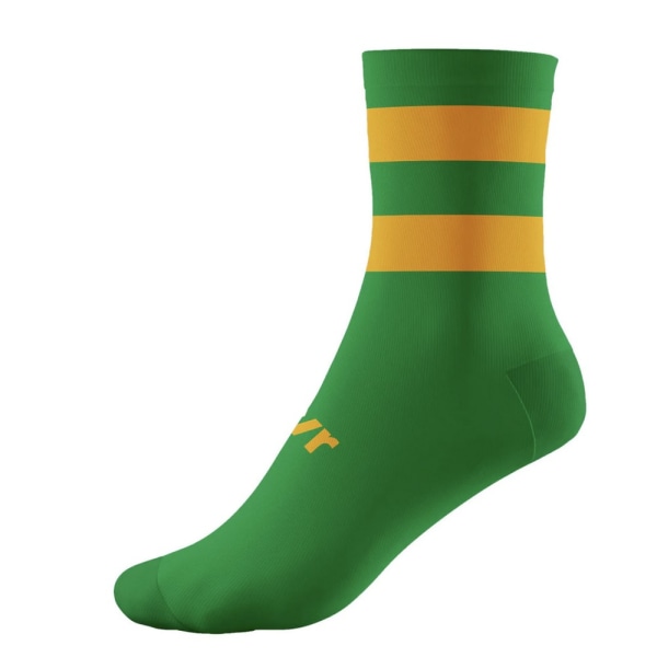 McKeever Childrens/Kids Pro Hooped Mid Calf Socks 3 UK-6 UK Gre Green/Gold 3 UK-6 UK
