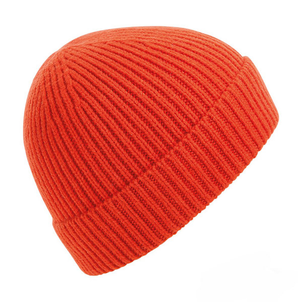 Beechfield Unisex Engineered Knit Ribbed Beanie One Size Fire R Fire Red One Size