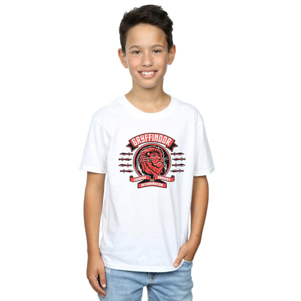 Harry Potter Boys Gryffindor Toon Crest T-shirt 9-11 år Vit White 9-11 Years